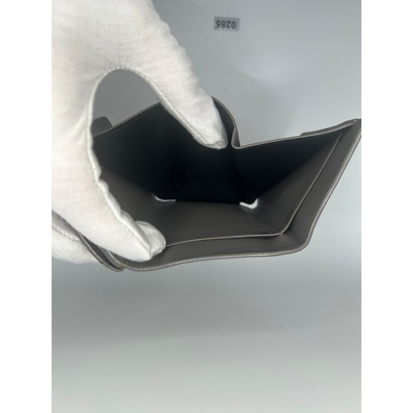 Saint Laurent Paris Tri Fold Wallet Gray Leather YSL Logo Snap Closure#285 - Picture 6 of 6